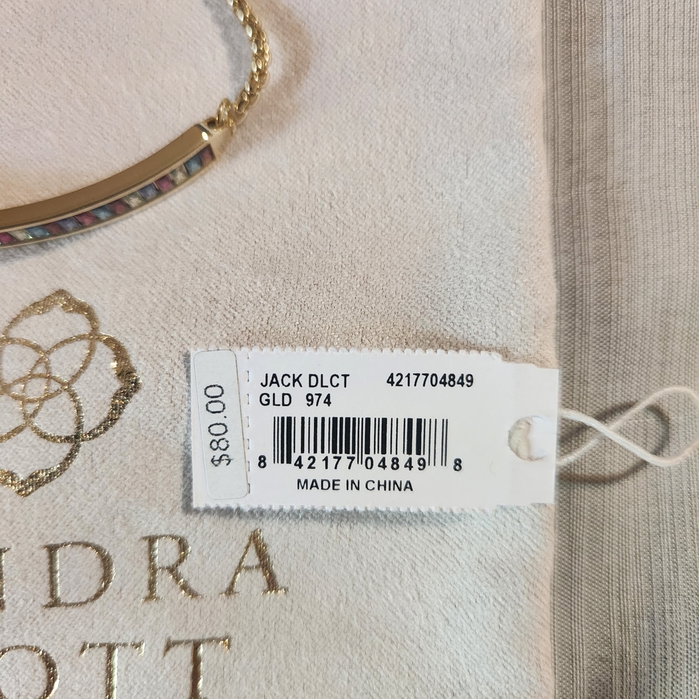 Kendra Scott Jack Gold Bracelet With Multicolor Crystals - Picture 3 of 4